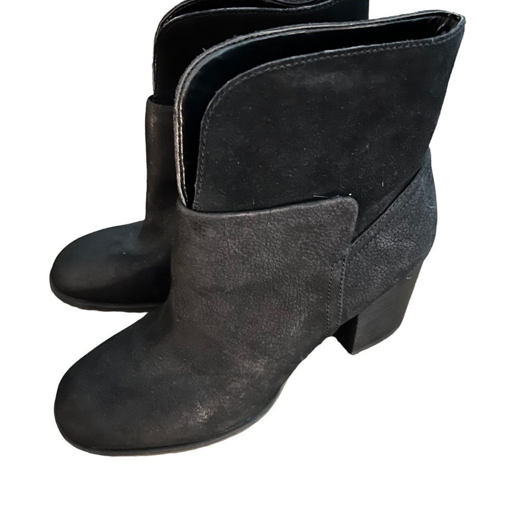 Nine West Women's Dale Boot Black Suede Block Heel Size 7 new without box‎